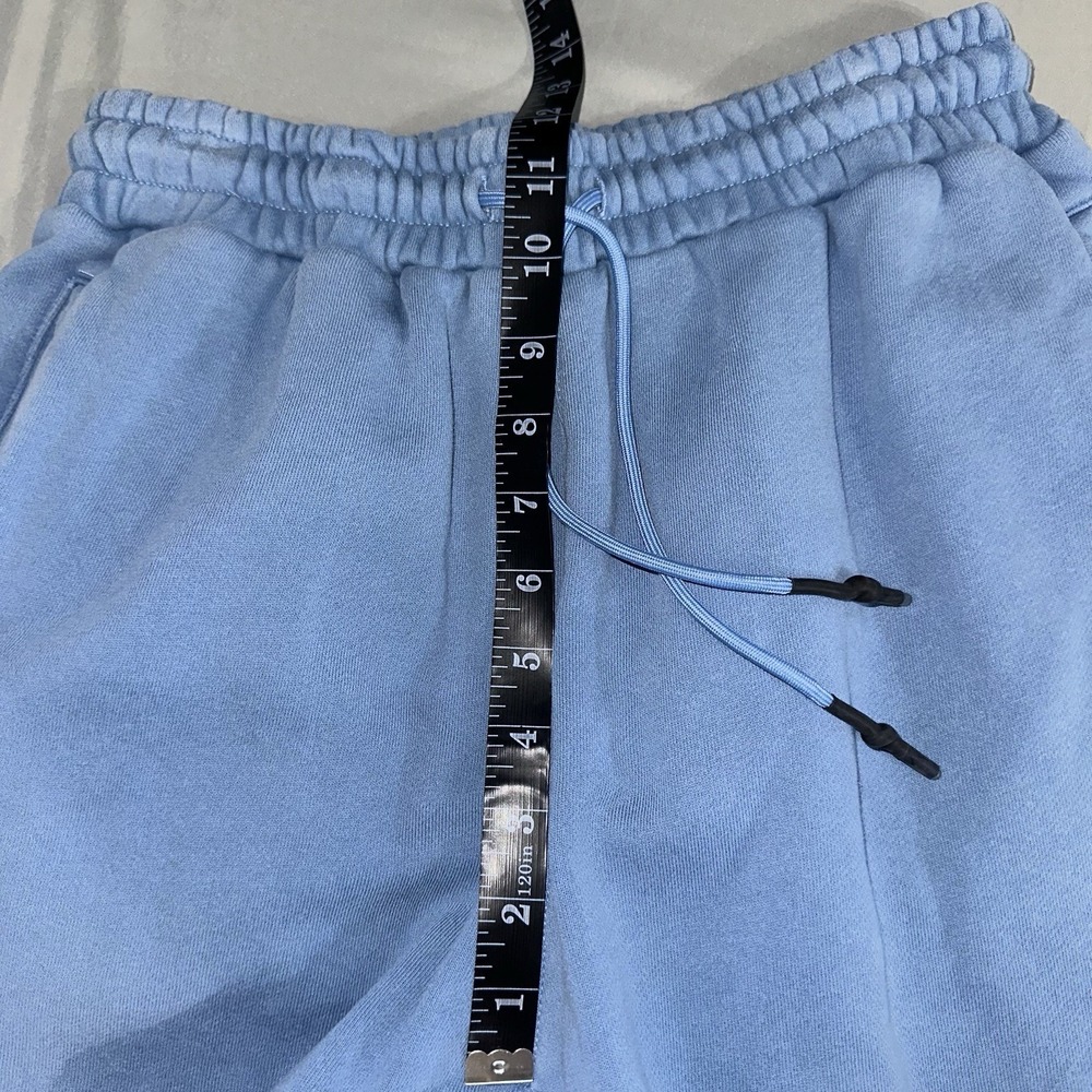 YoungLA Sweat Shorts Blue Drawstring Logo Stretch Lounge Athleisure Mens Medium - Picture 6 of 8